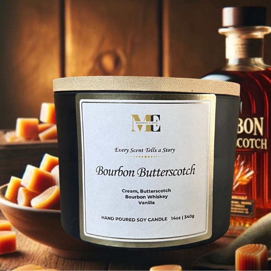 Bourbon Butterscotch 3-Wick Hand Poured Soy Candle