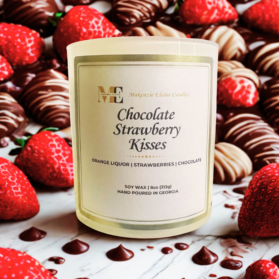 Chocolate Strawberry Kisses Hand Poured Soy Candle