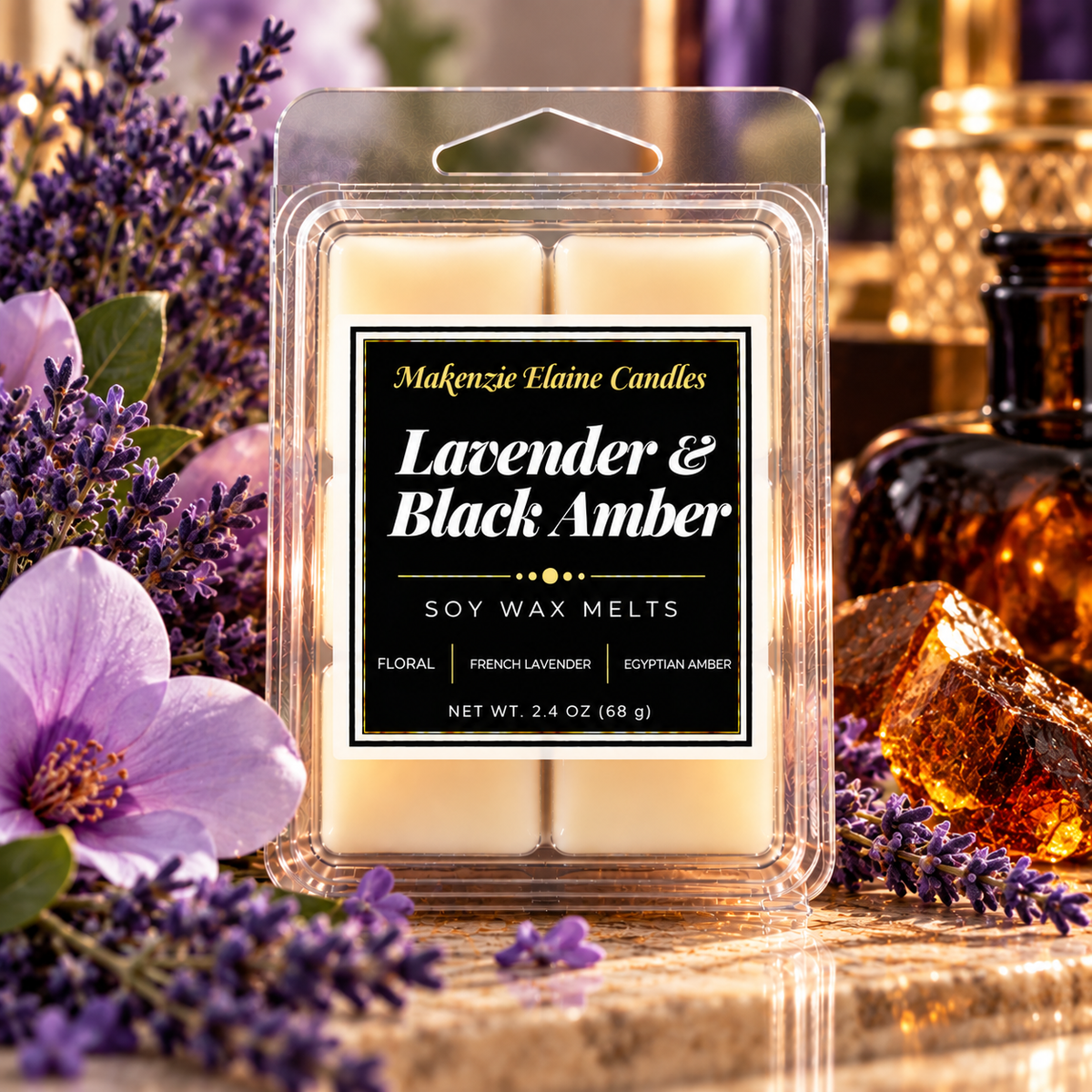 Lavender & Black Amber Soy Wax Melts