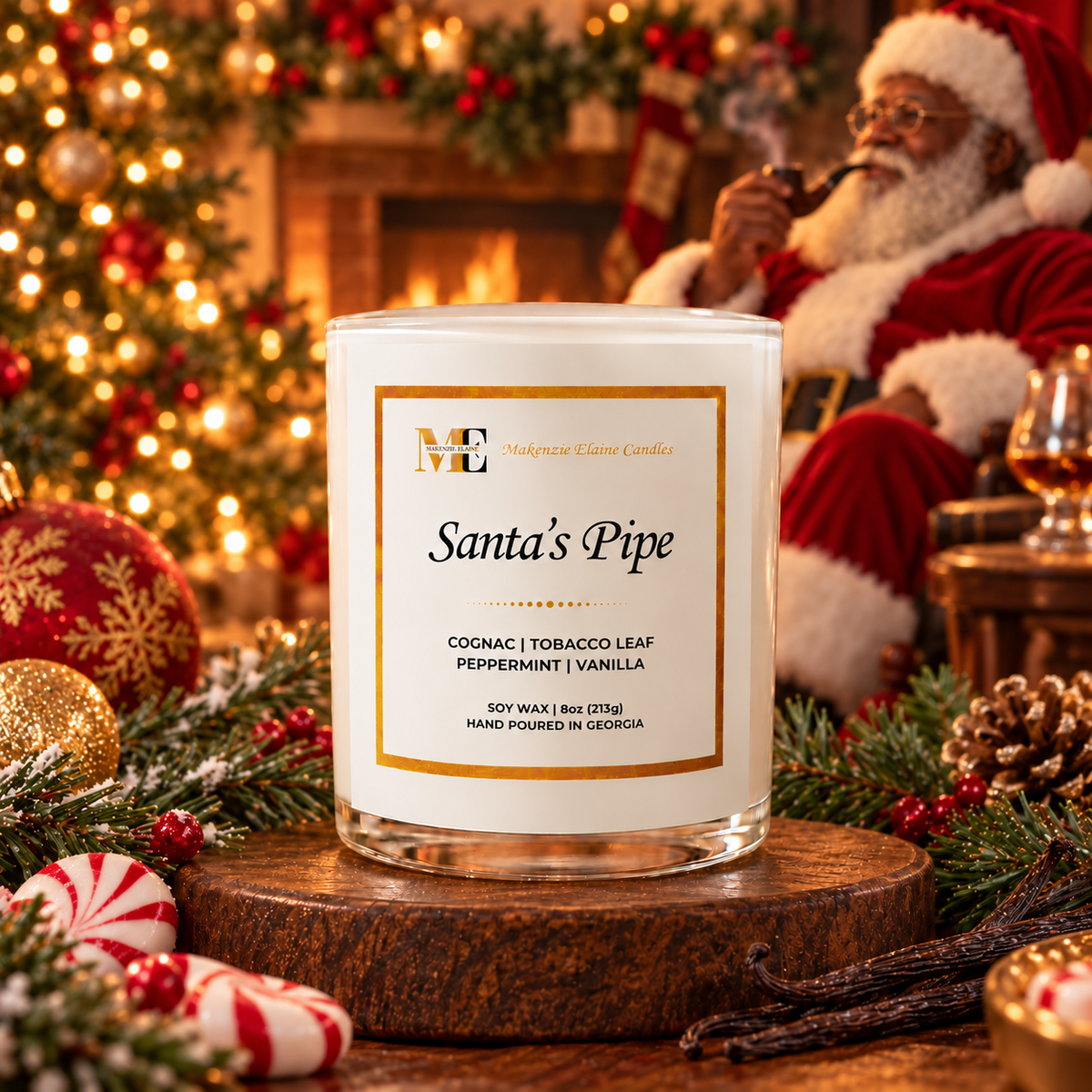 Santa's Pipe Hand Poured Soy Candle
