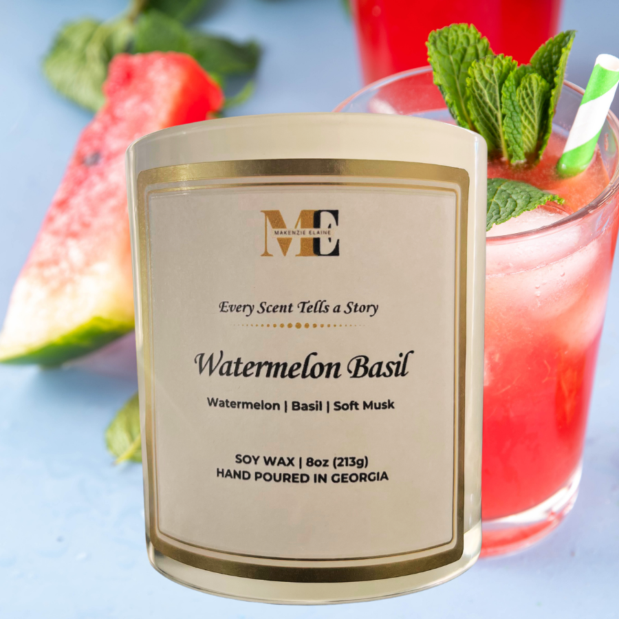 Watermelon Basil Hand Poured Soy Candle