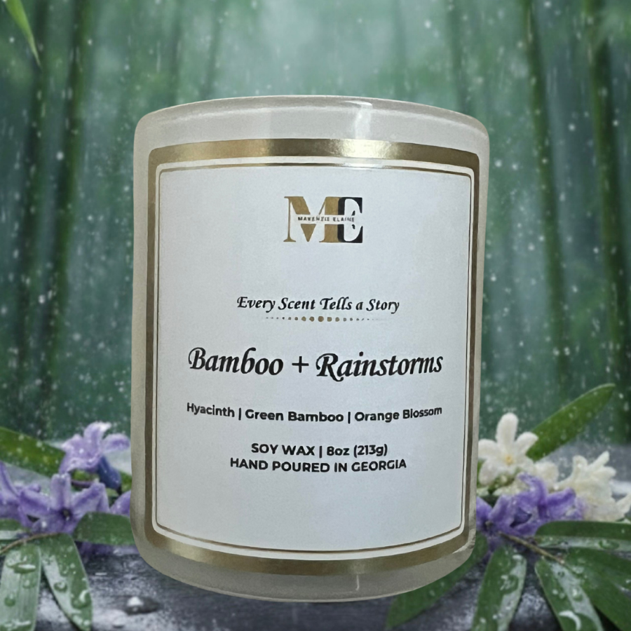 Bamboo + Rainstorms Hand Poured Soy Candle