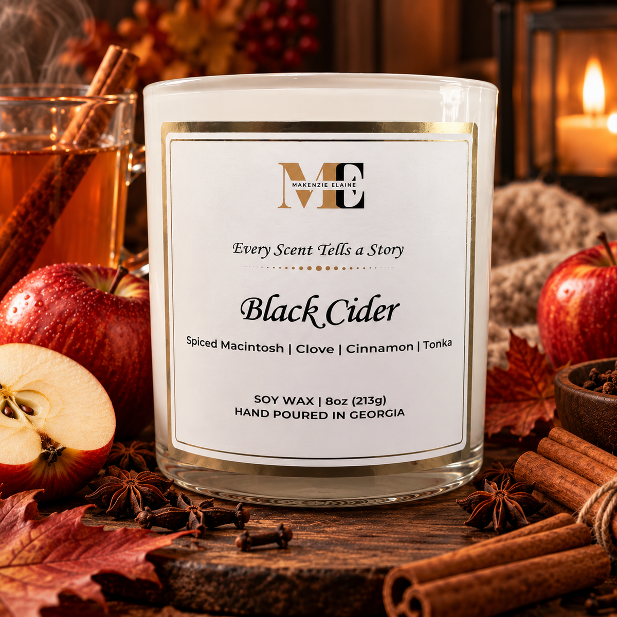 Black Cider Hand Poured Soy Candle