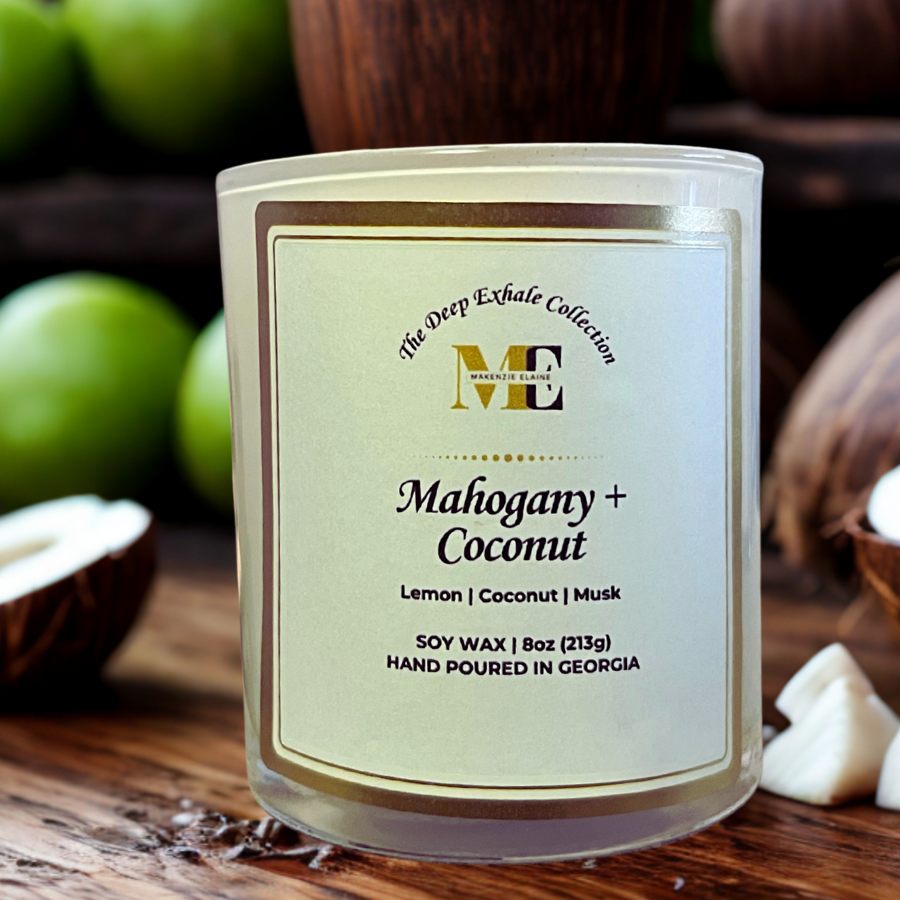 Mahogany + Coconut Hand Poured Soy Candle