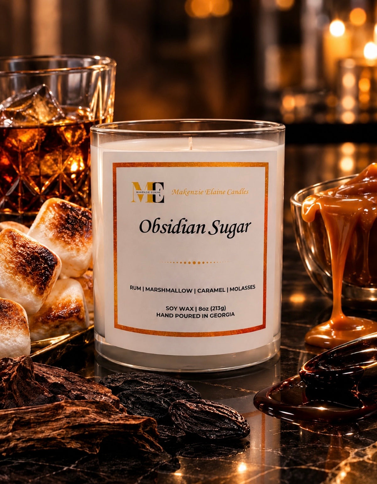 Obsidian Sugar Hand Poured Soy Candle