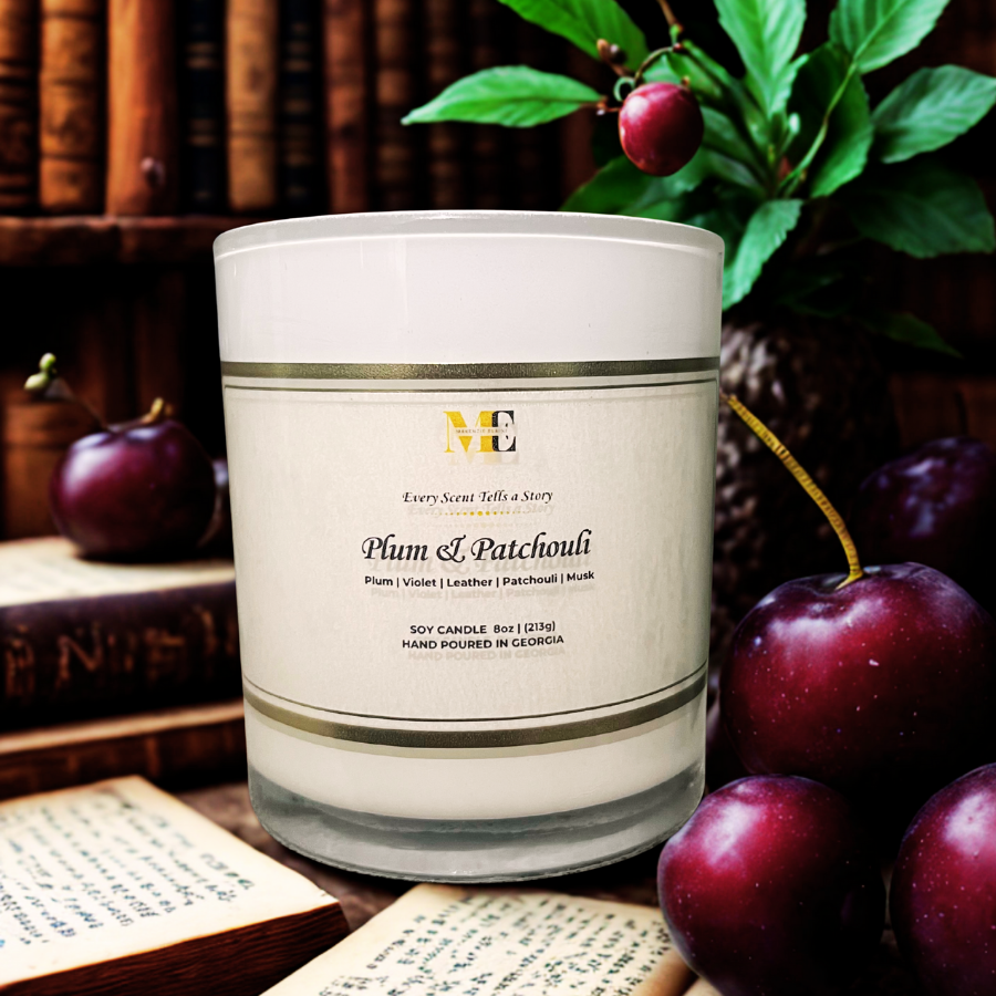 Plum & Patchouli Hand Poured Soy Candle