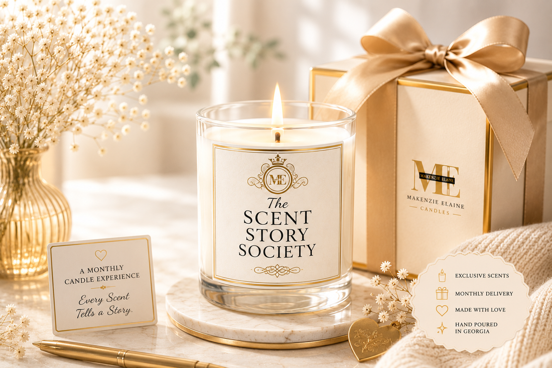 A luxurious home fragrance scene with candles, soft light, and an inviting atmosphere