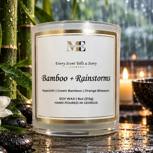 Bamboo + Rainstorms Hand Poured Soy Candle