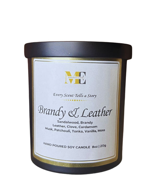 Brandy & Leather Hand Poured Soy Candle