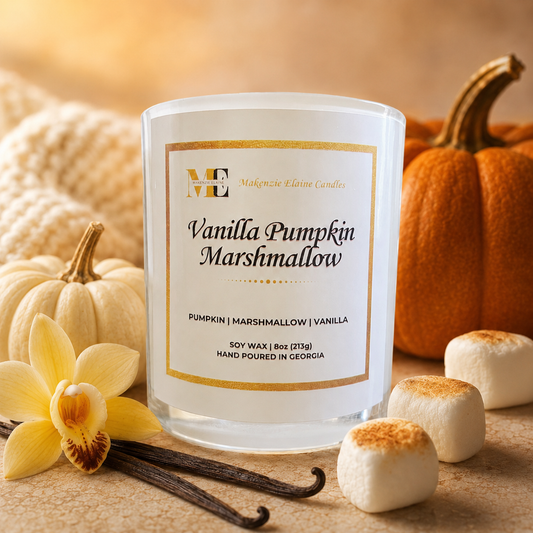 Vanilla Pumpkin Marshmallow Hand Poured Soy Candle