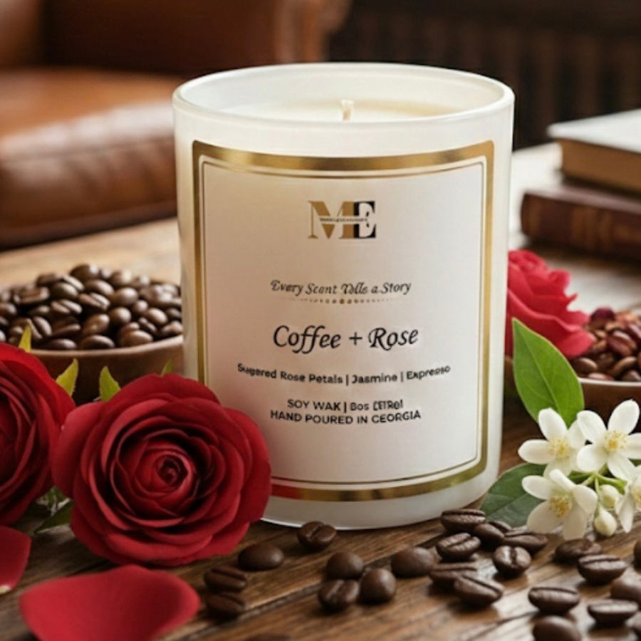 Coffee + Rose Hand Poured Soy Candle