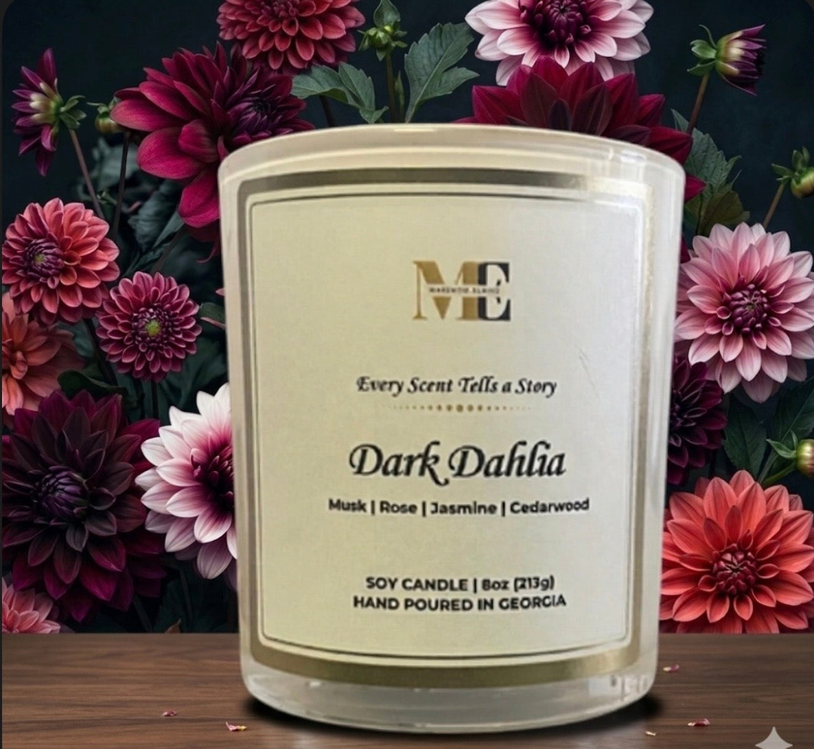 Dark Dahlia Hand Poured Soy Candle