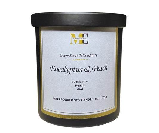 Eucalyptus & Peach Hand Poured Soy Candle