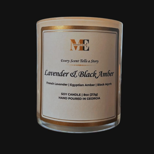 Lavender & Black Amber Hand Poured Soy Candle