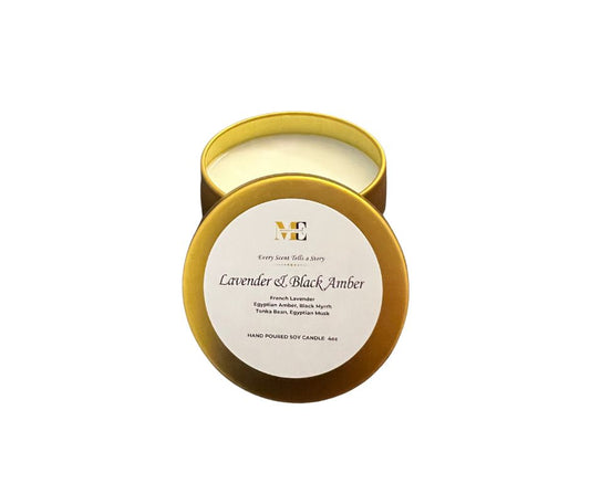 Lavender & Black Amber Hand Poured Soy Candle