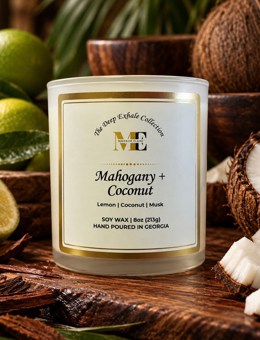 Mahogany + Coconut Hand Poured Soy Candle
