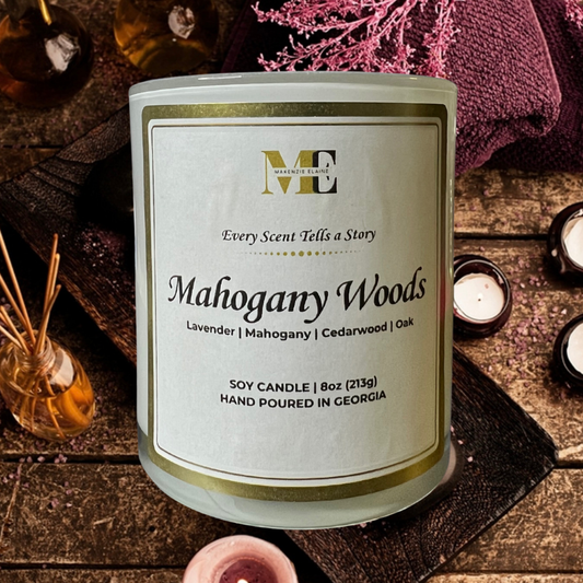 Mahogany Woods Hand Poured Soy Candle