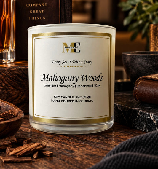 Mahogany Woods Hand Poured Soy Candle