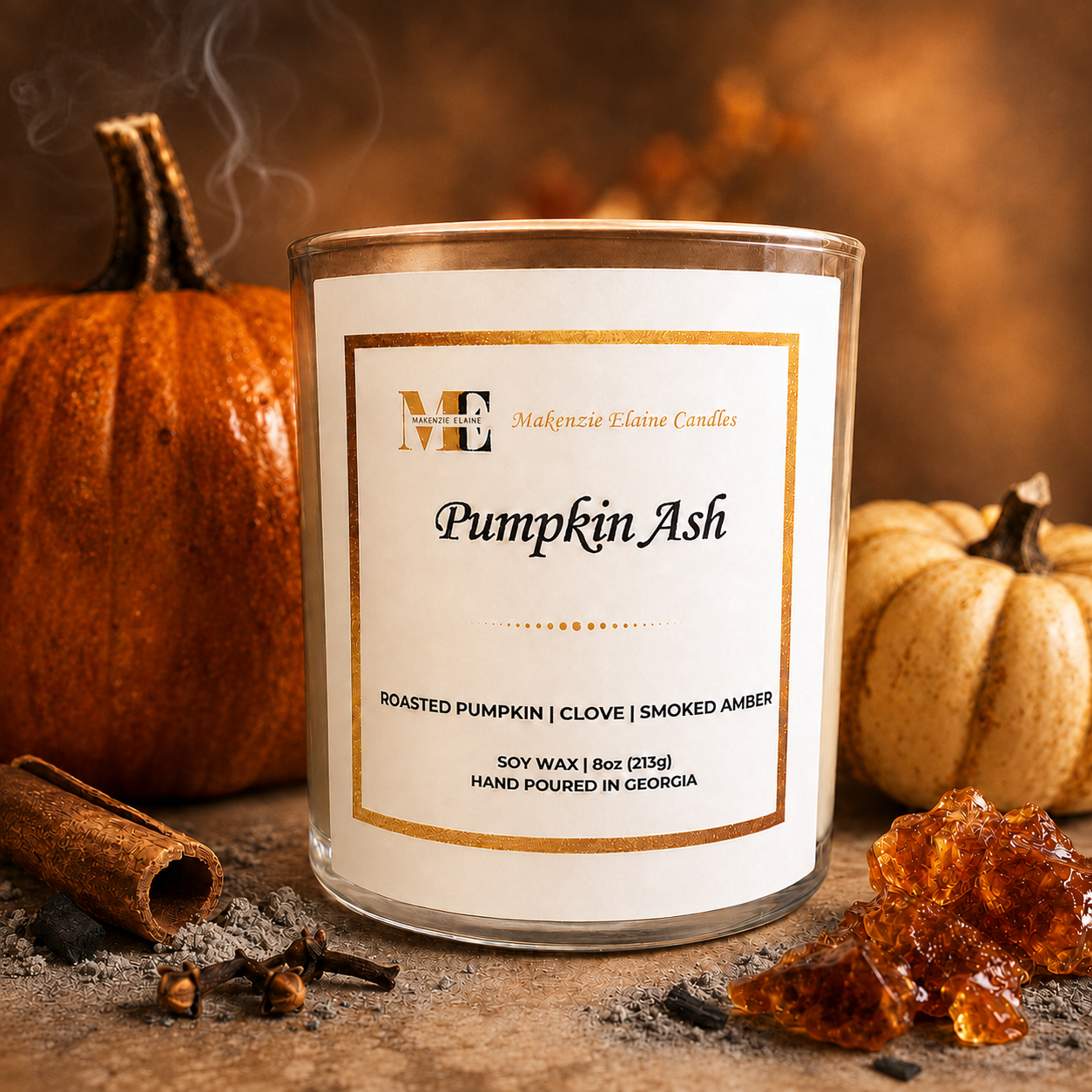 Pumpkin Ash Hand Poured Soy Candle
