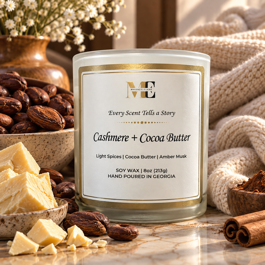 Cashmere + Cocoa Butter Hand Poured Soy Candle