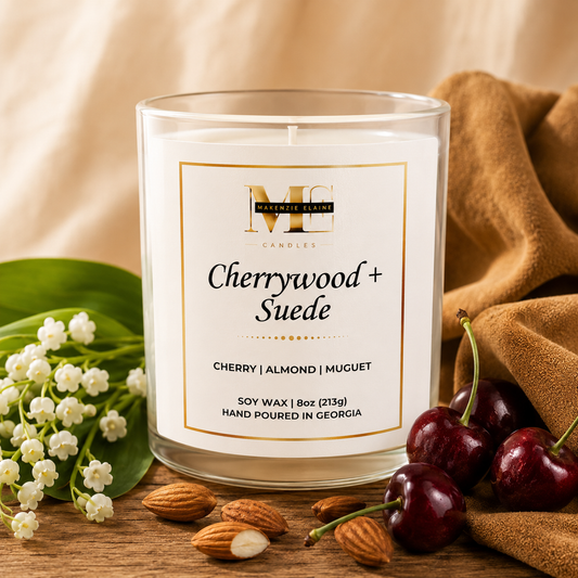 Cherrywood + Suede Hand Poured Soy Candle