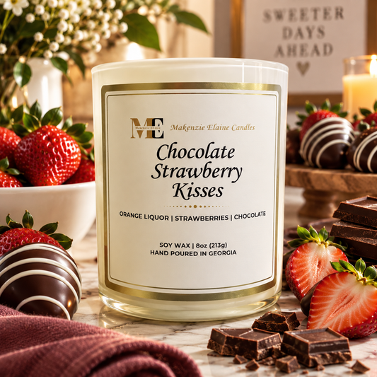 Chocolate Strawberry Kisses Hand Poured Soy Candle