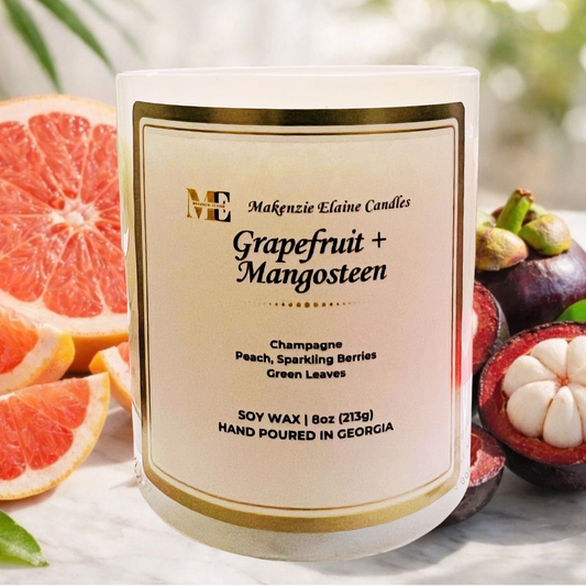 Grapefruit + Mangosteen Hand Poured Soy Candle