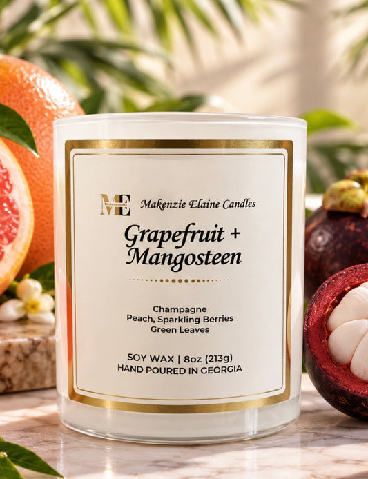 Grapefruit + Mangosteen Hand Poured Soy Candle