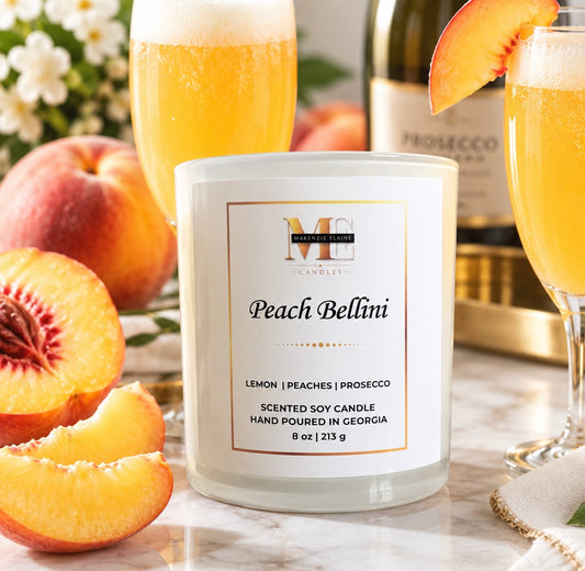 Peach Bellini Hand Poured Soy Candle