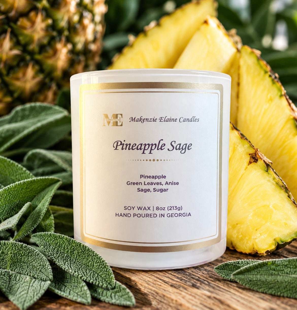 Pineapple Sage Hand Poured Soy Candle