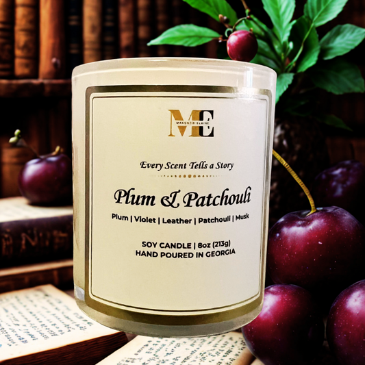 Plum & Patchouli Hand Poured Soy Candle
