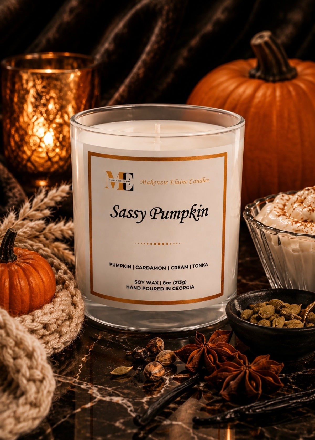 Sassy Pumpkin Hand Poured Soy Candle