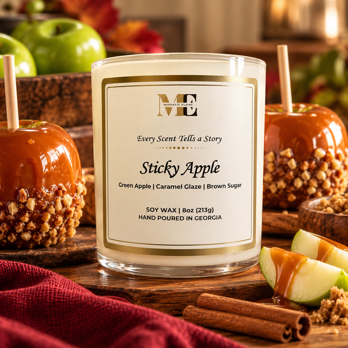 Sticky Apple Hand Poured Soy Candle