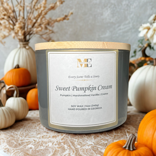 Sweet Pumpkin Cream 3-Wick Hand Poured Soy Candle