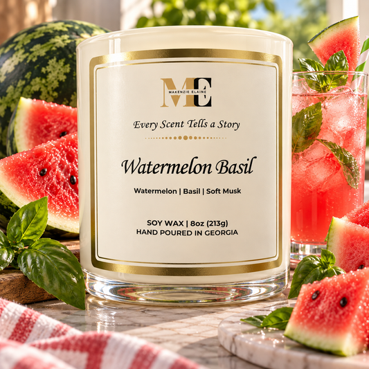 Watermelon Basil Hand Poured Soy Candle